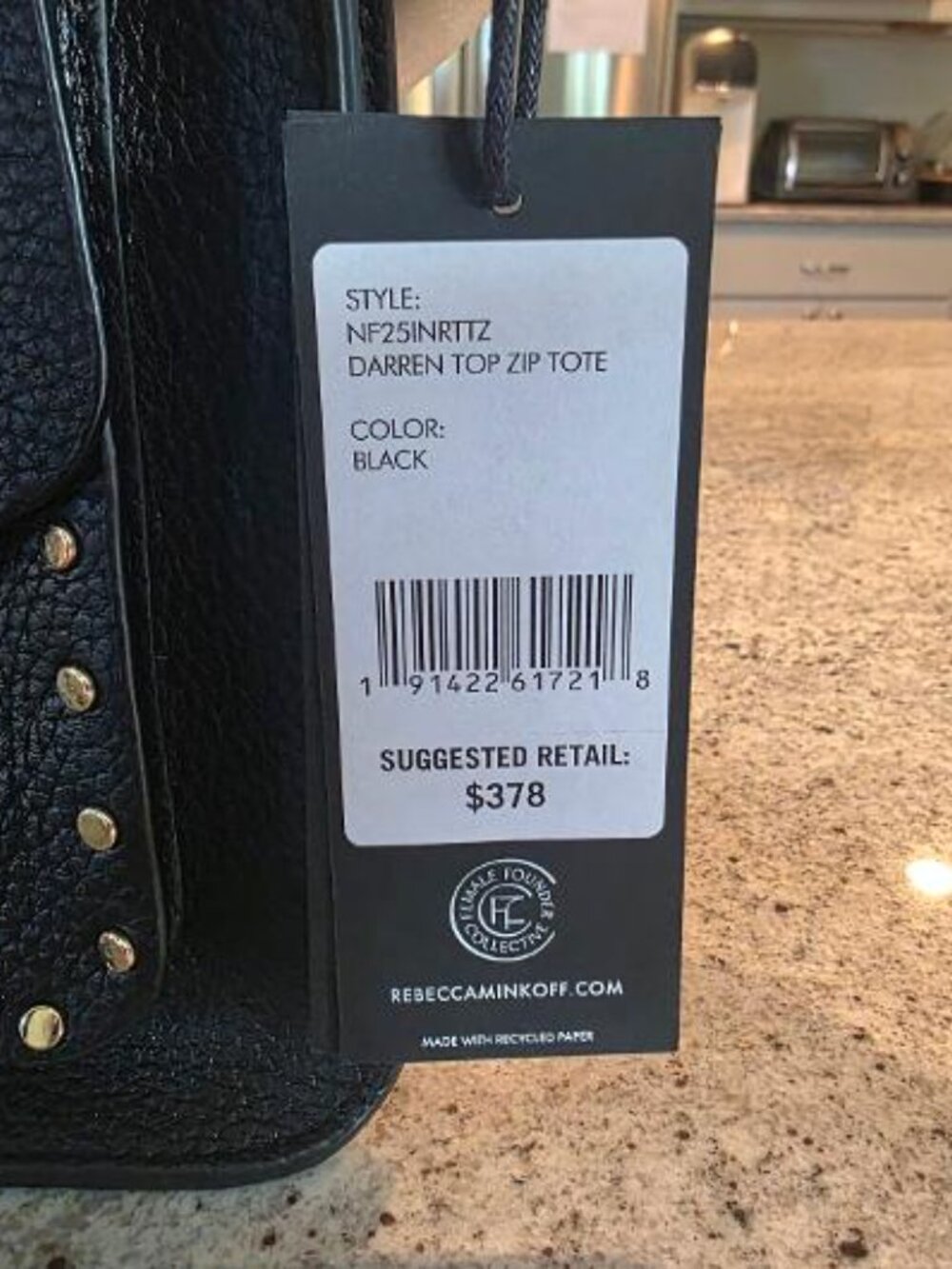 NWT $378 Rebecca Minkoff Leather Darren Shoulder/Crossbody Bag, Black - Picture 3 of 4